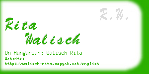 rita walisch business card